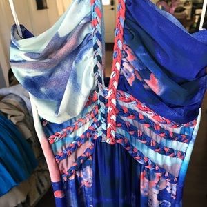 Multi colored maxi halter dress